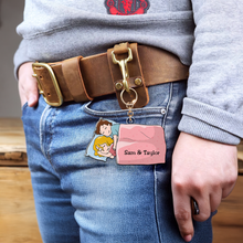 Load image into Gallery viewer, Cute Personalized Couples Keychain - Customizable Valentine&#39;s Day Gifts Keychains PopCulturePrints
