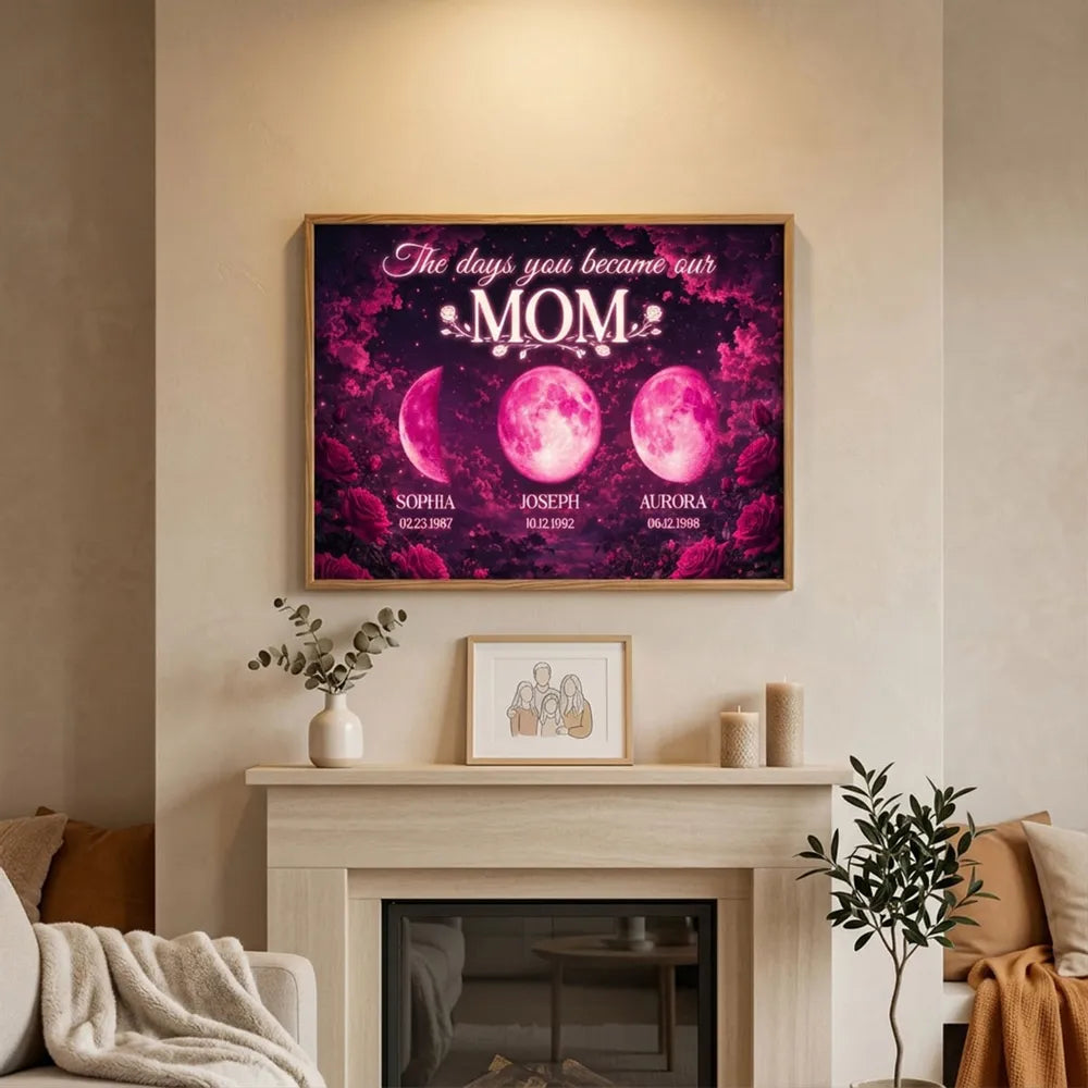 Personalized Moon Phase Art for Mom - Sentimental Mother's Day Gift Poster or Canvas MagicInPrints