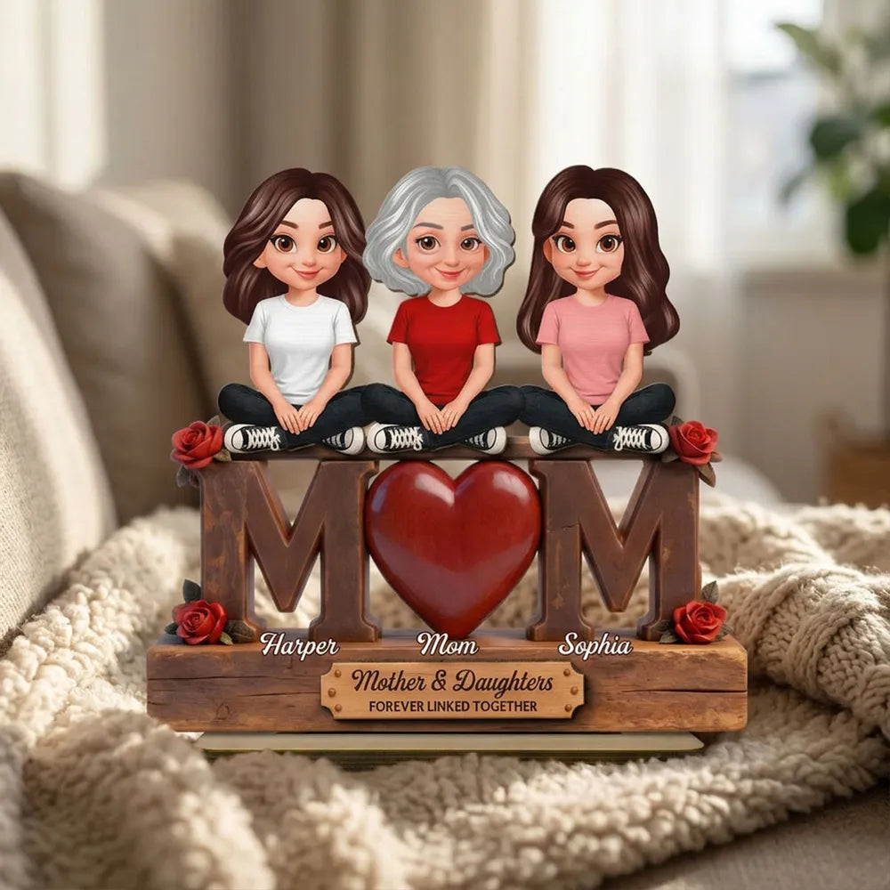 Personalized Mother & Daughters Figurine - Sentimental Gift for Family Plaque MagicInPrints