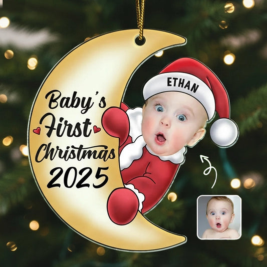 Personalized Baby's First Christmas Ornament 2025 - Custom Photo Keepsake Ornament MagicInPrints