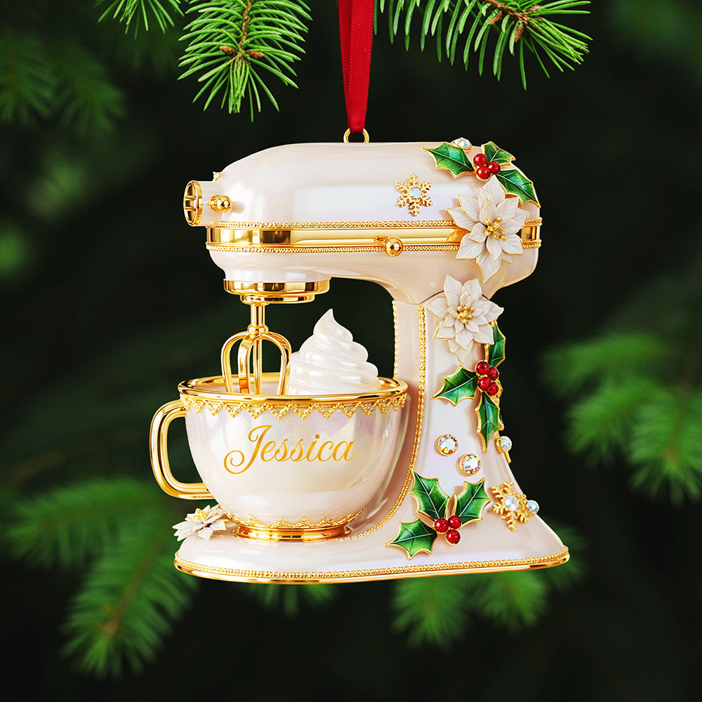 "Bake your memories this Christmas - Personalized Baking Mixer Acrylic Ornament - Perfect gift for home bakers and festive lovers" Ornament MagicInPrints