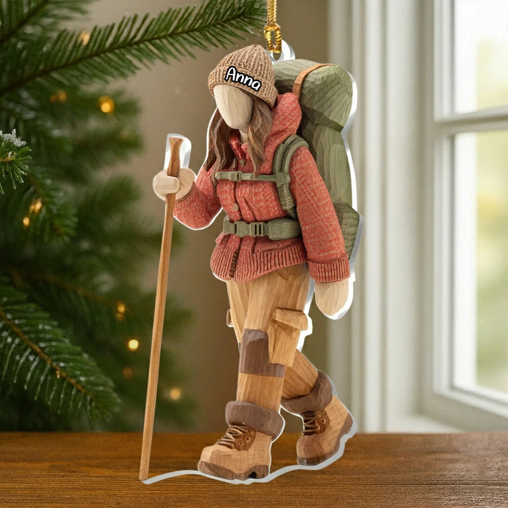 Personalized Hiking Ornament for Outdoor Enthusiasts - Christmas Decoration Ornament MagicInPrints