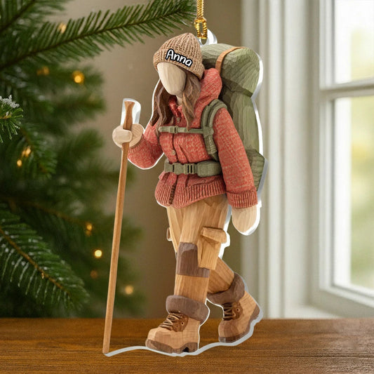 Personalized Hiking Ornament for Outdoor Enthusiasts - Christmas Decoration Ornament MagicInPrints