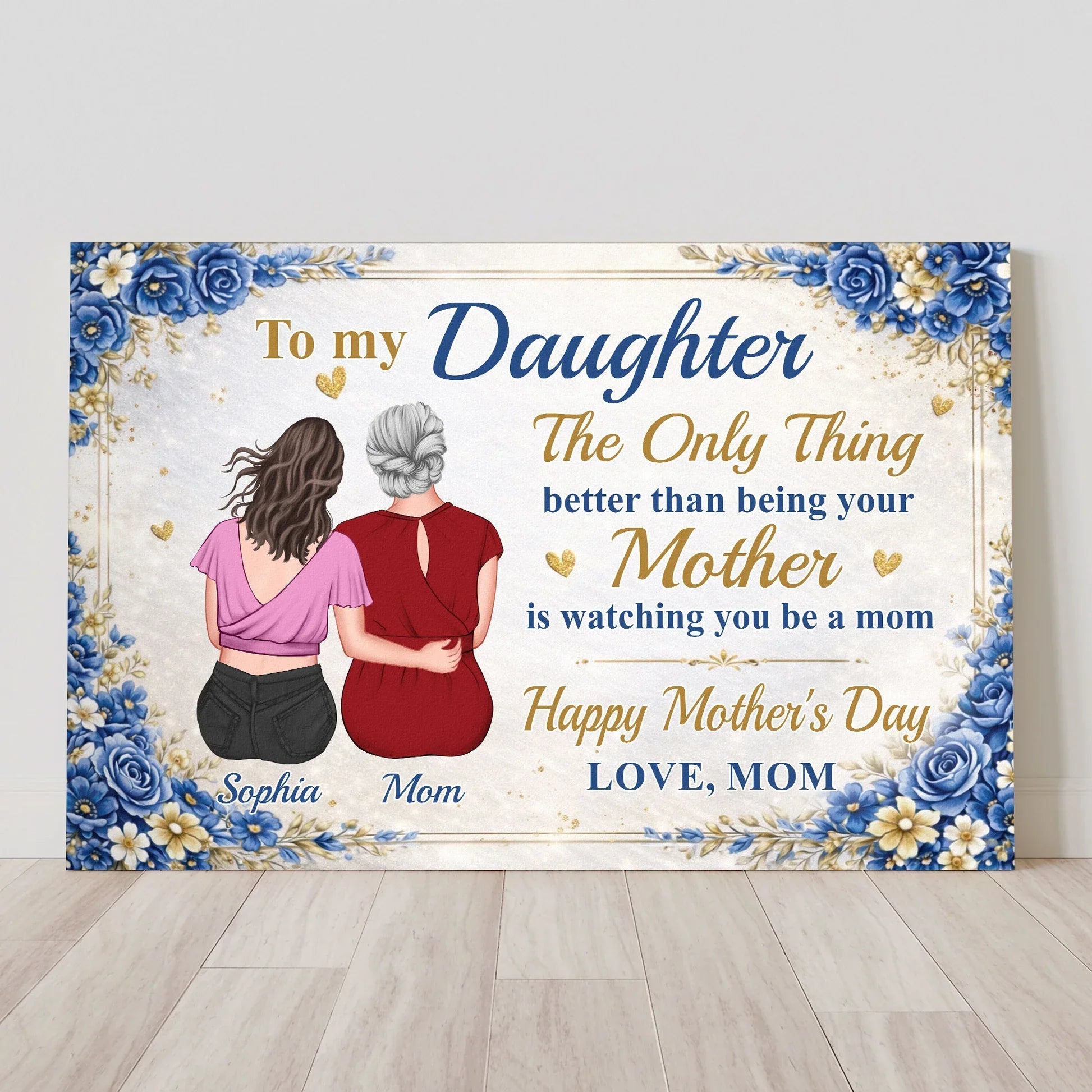 Personalized Mother's Day Canvas for Daughter - Sentimental Gift with Custom Names Poster or Canvas MagicInPrints