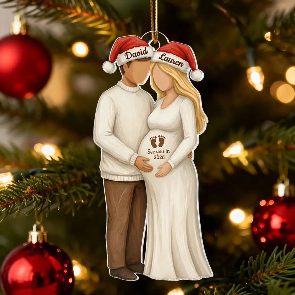 Personalized Christmas Ornament for Expecting Parents - Pregnancy Announcement Keepsake Ornament MagicInPrints