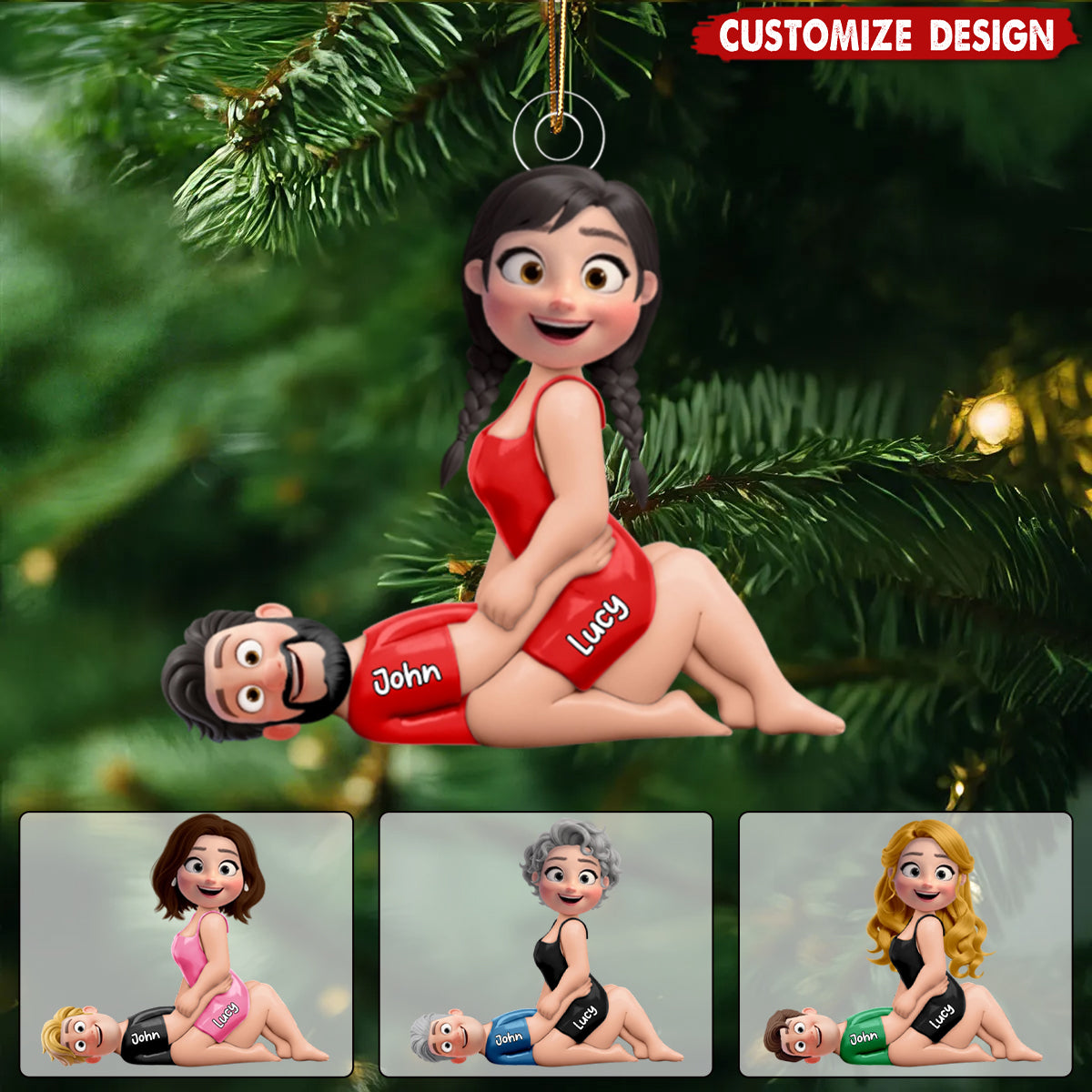 Custom Couple Christmas Ornament - Personalized Funny Gift for Couples Ornament MagicInPrints