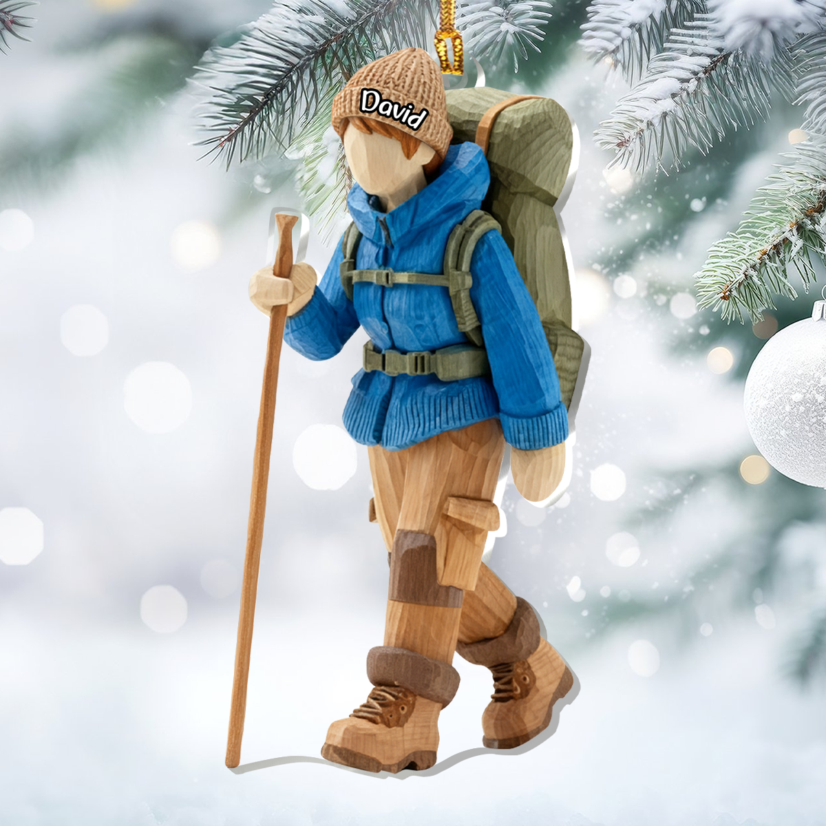 Personalized Hiking Ornament for Outdoor Enthusiasts - Christmas Decoration Ornament MagicInPrints