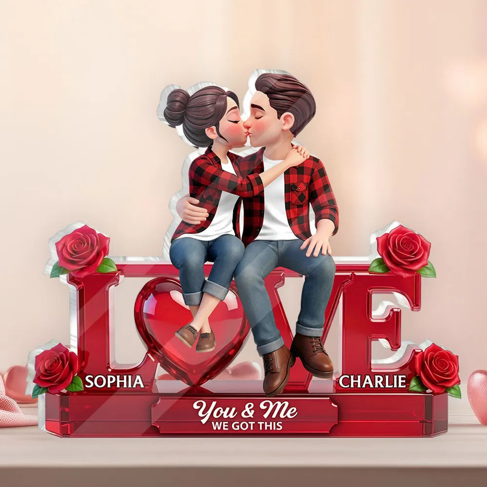 Personalized Couple Figurine Romantic Decor Gift - Anniversary or Valentine's Day Plaque MagicInPrints