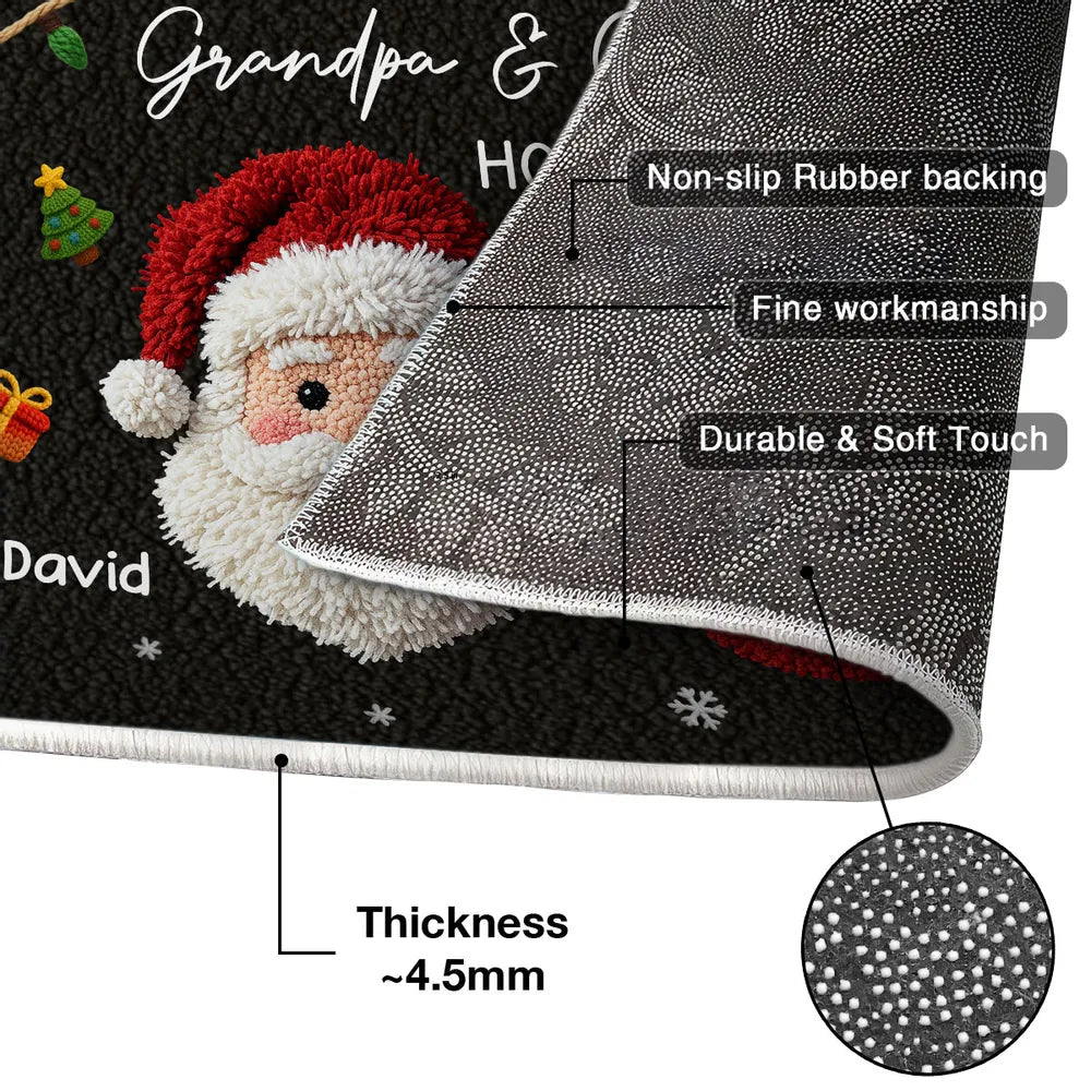 Personalized Christmas Doormat for Grandparents - Festive Holiday Decor Doormat MagicInPrints
