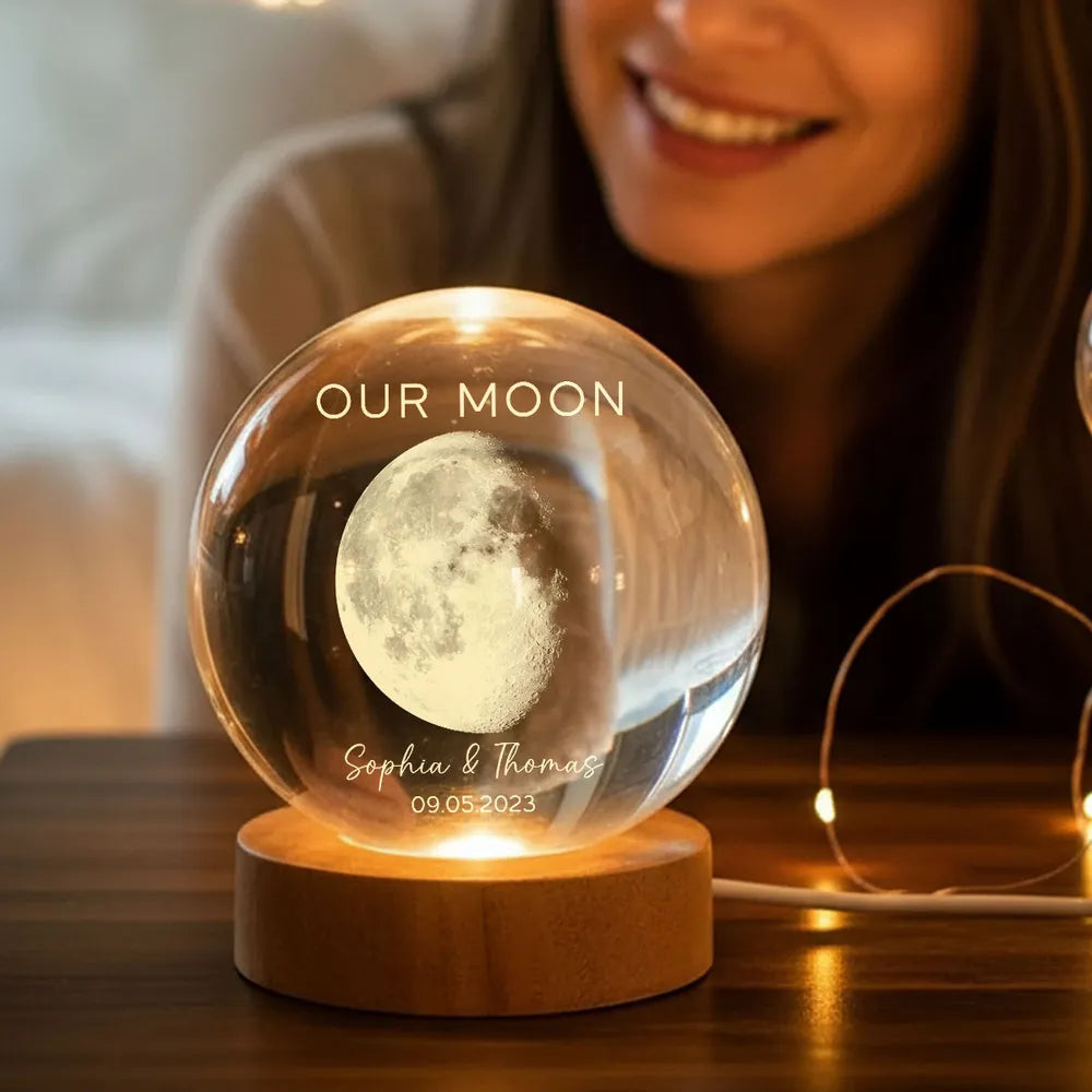 Personalized Moon Lamp for Couples with Date - Romantic Gift for Anniversaries Lamp MagicInPrints