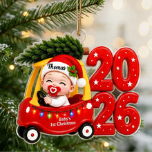 Load image into Gallery viewer, Personalized Baby's First Christmas Acrylic Ornament Keepsake
