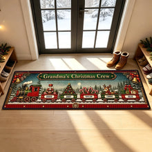 Load image into Gallery viewer, Personalized Snowy Christmas Train Doormat Unique Gift for Grandma
