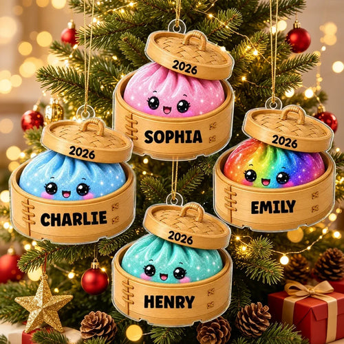 Personalized Acrylic Dumpling Ornament Gift for Kids Christmas