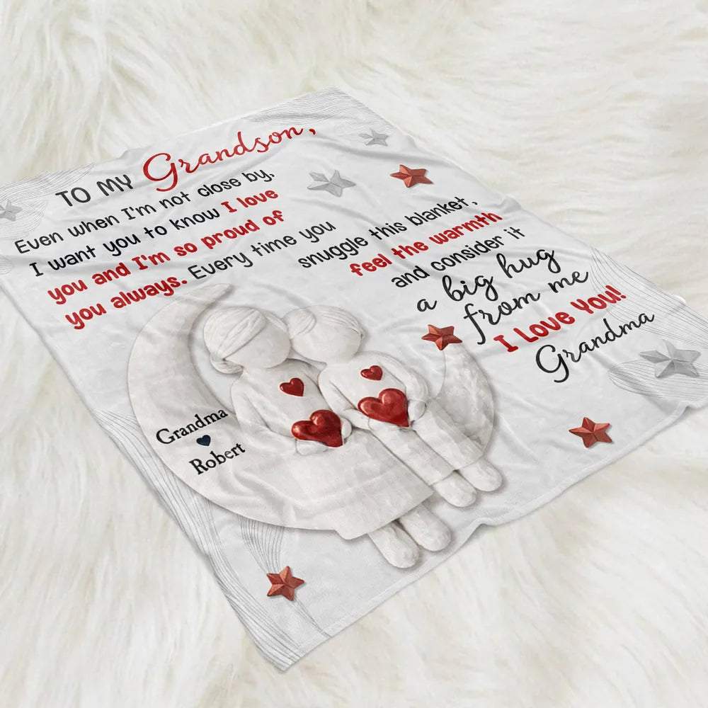 Personalized Grandson Blanket Gift - Heartfelt Message from Grandma Pillow or Blanket MagicInPrints