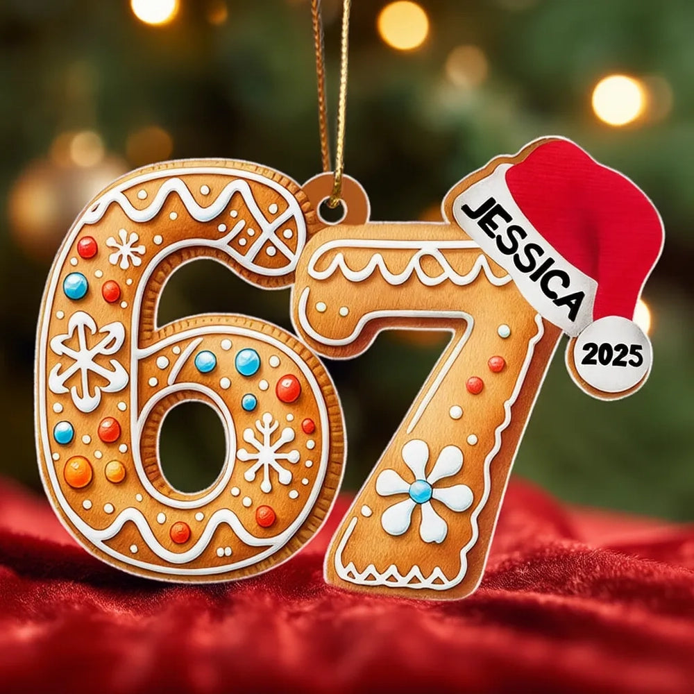 Personalized Gingerbread Ornament for Christmas - Custom Name and Year Ornament MagicInPrints