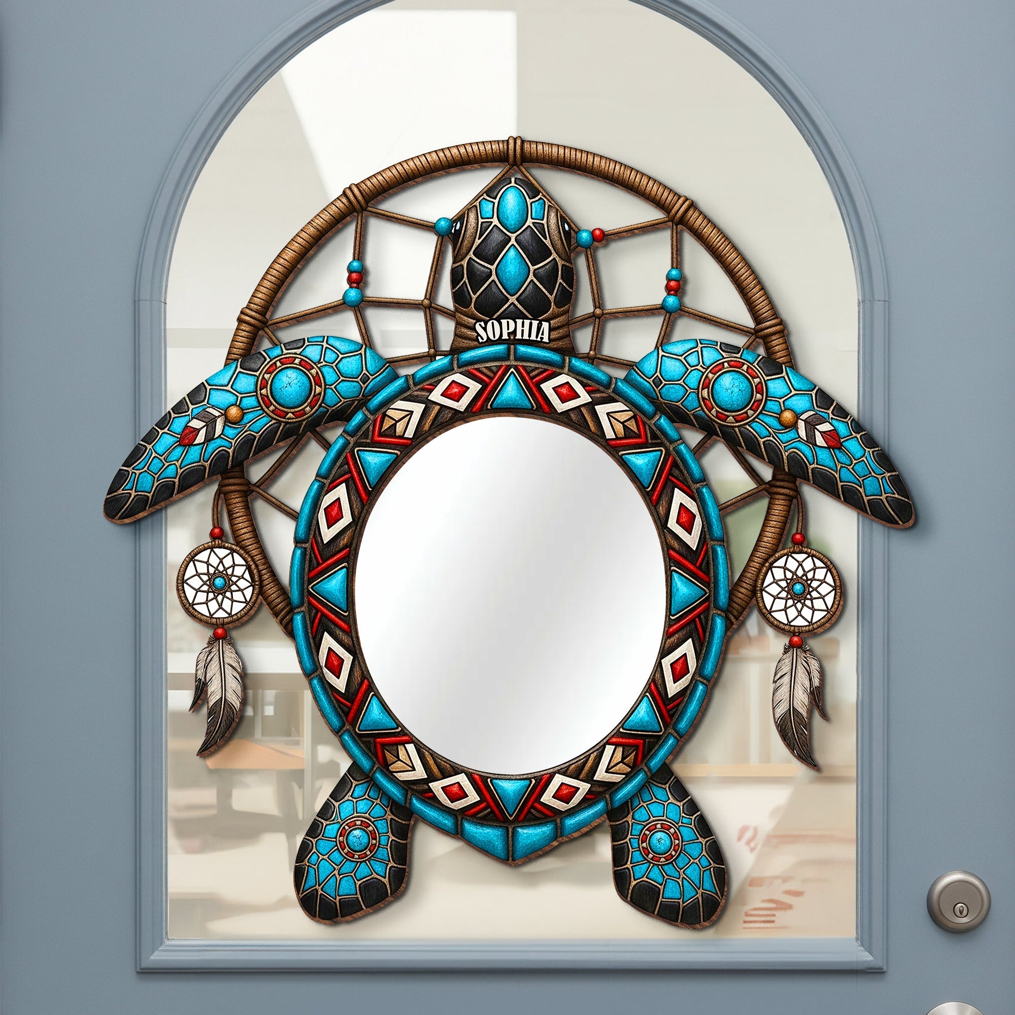 “Reflecting Beauty: Personalized Sea Turtle Mirror” - Custom Holiday Gift for Ocean Lovers Mirror MagicInPrints