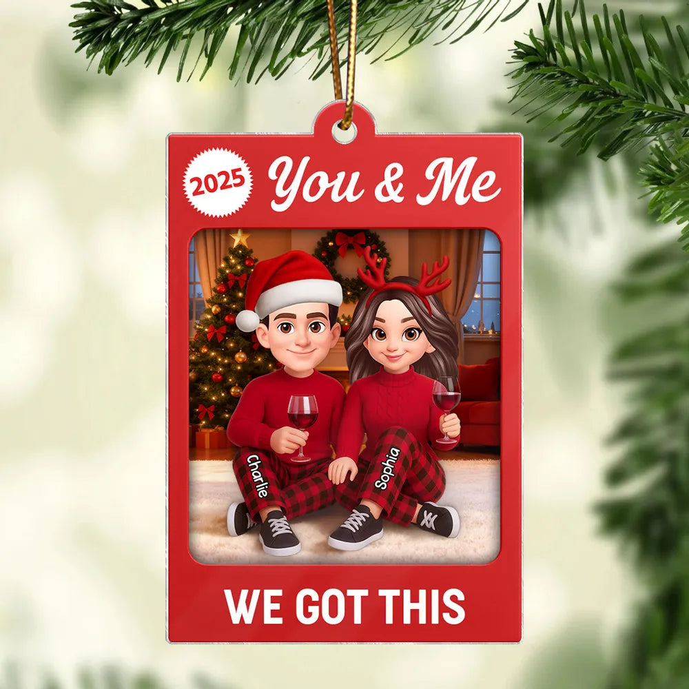 Personalized Couples Christmas Ornament 2025 - Holiday Decor Gift Ornament MagicInPrints