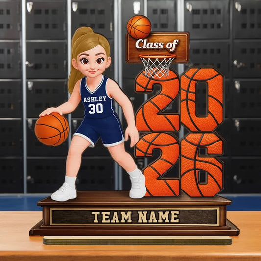 Personalized Basketball Player Graduation Trophy for Kids - Class of 2026 Plaque MagicInPrints