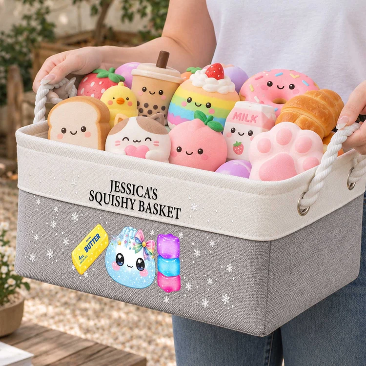 Personalized Cotton Linen Rope Basket for Kids' Toys Display Gift