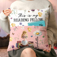 Load image into Gallery viewer, Personalized Pocket Pillow Custom Quote Gift for Book Lovers
