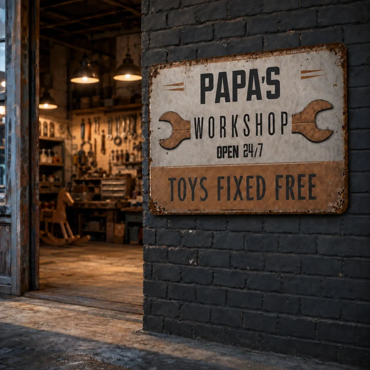 Personalized Iron Sign for Grandpa, Custom Workshop Decor, Unique Gift for Papa