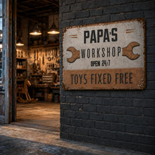 Load image into Gallery viewer, Personalized Iron Sign for Grandpa, Custom Workshop Decor, Unique Gift for Papa
