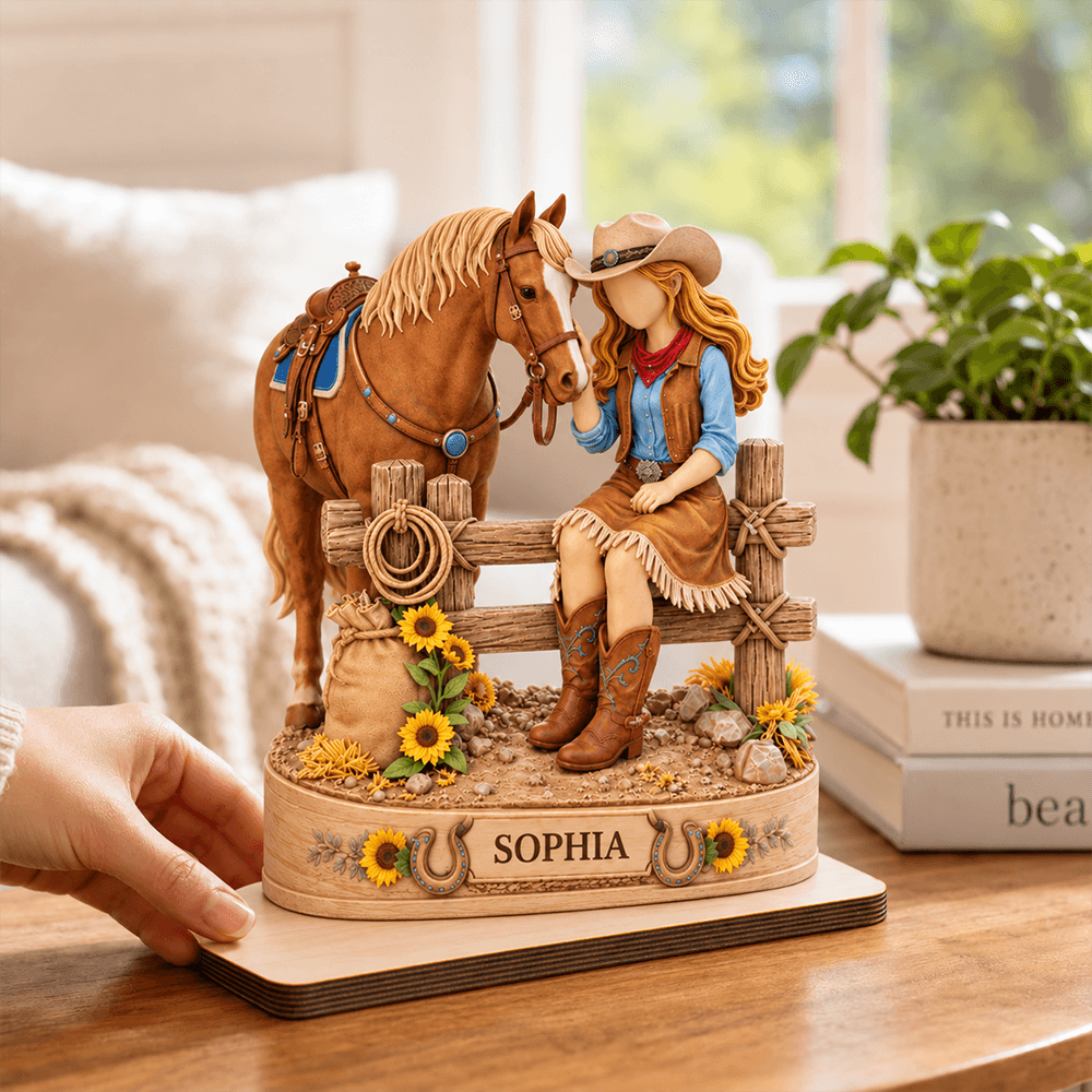 Personalized Wooden Plaque Custom Name Country Horse Gift