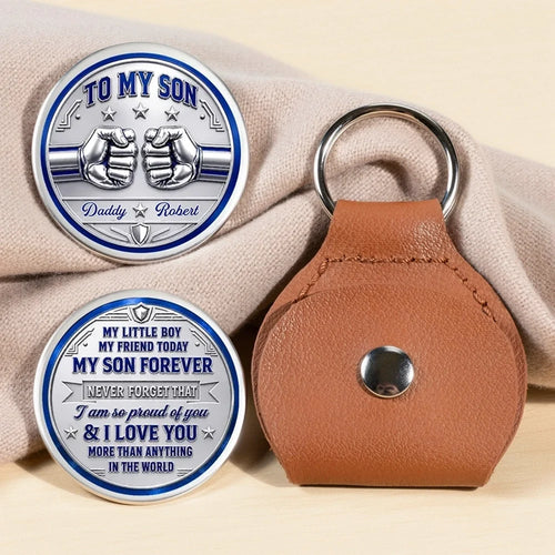 Personalized Pocket Hug Keychain Custom Message Gift for Son