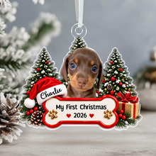 Load image into Gallery viewer, Personalized Pet Photo Acrylic Ornament My First Christmas Gift for Pet Parents
