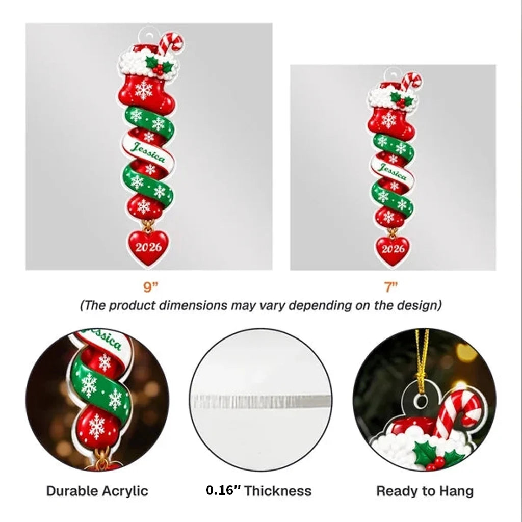 Personalized Acrylic Christmas Ornament Custom Kids Gift