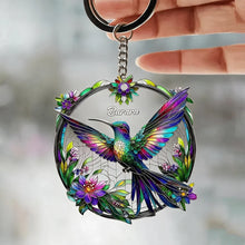 Load image into Gallery viewer, Personalized Acrylic Hummingbird Keychain Gift for Bird Lovers
