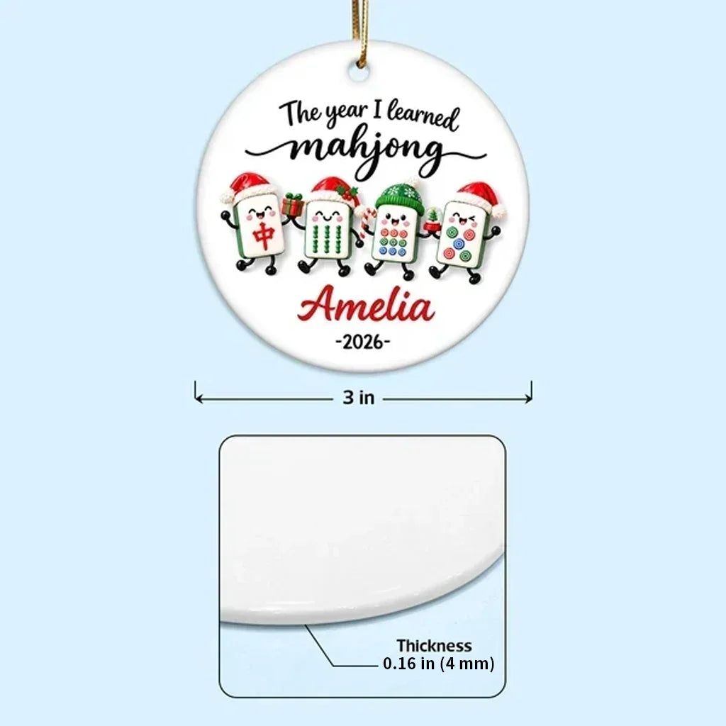 Personalized Mahjong Ornament Custom Name Gift for Players