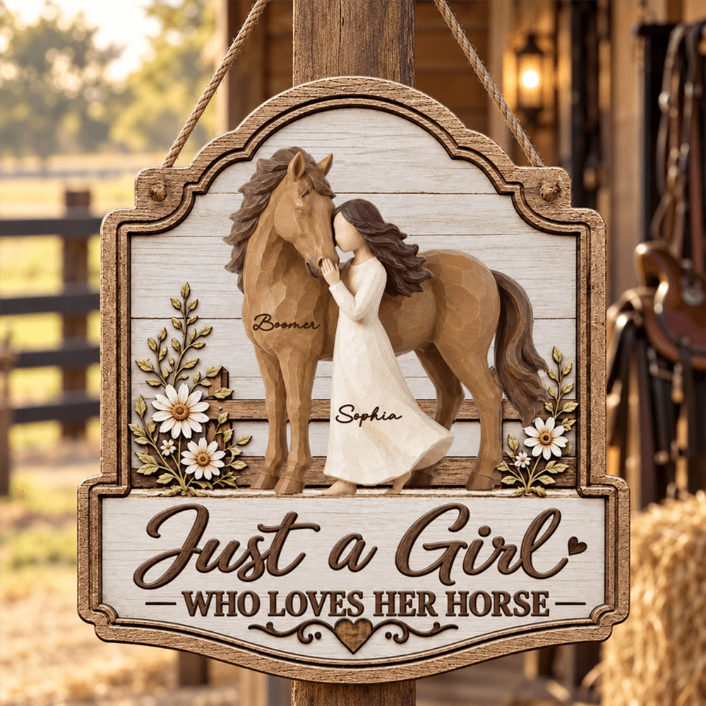 Personalized Wooden Sign for Horse Lover Gift Idea Custom Art