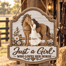 Load image into Gallery viewer, Personalized Wooden Sign for Horse Lover Gift Idea Custom Art
