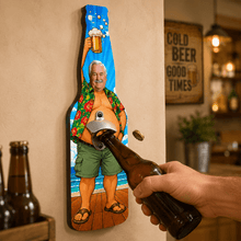 Load image into Gallery viewer, Personalized Wooden Wall-Mounted Bottle Opener Custom Gift for Dad, Husband, Grandpa
