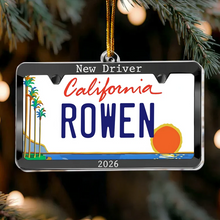 Load image into Gallery viewer, Personalized New Driver Acrylic Ornament Gift for Teen Car Plate
