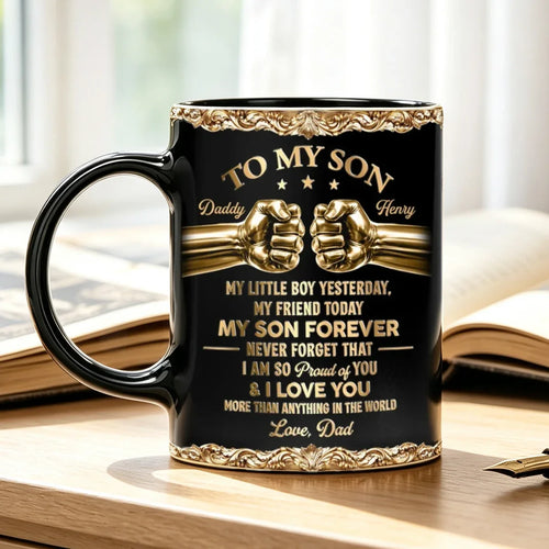 Personalized Full Color Mug Fist Bump Design Gift for Son
