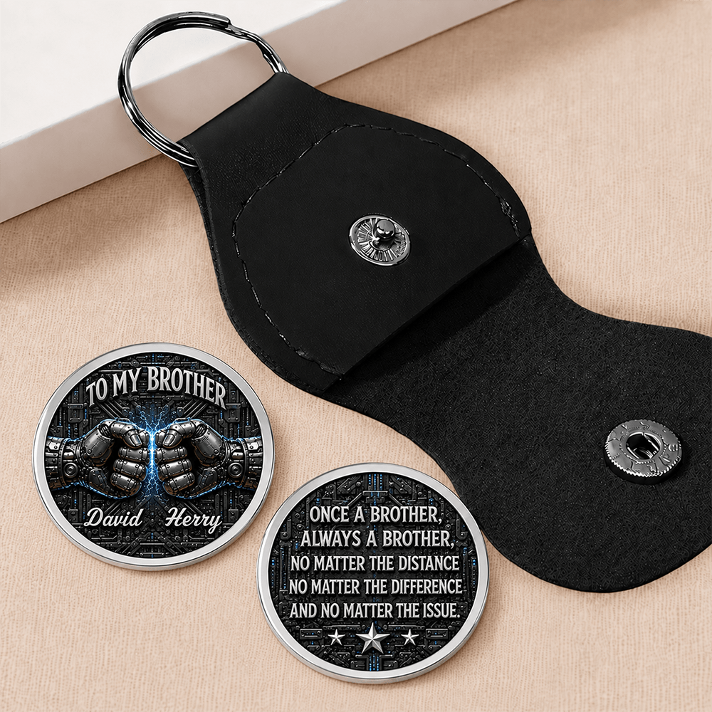 Personalized Brother Pocket Hug Keychain Custom Name Gift