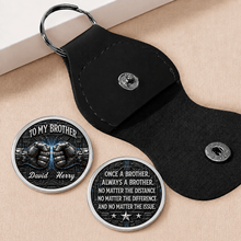 Load image into Gallery viewer, Personalized Brother Pocket Hug Keychain Custom Name Gift
