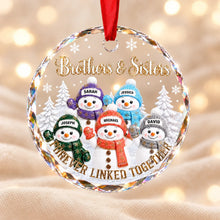 Load image into Gallery viewer, Personalized Crystal Snowman Ornament Gift for Siblings
