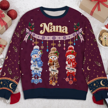 Load image into Gallery viewer, Personalized Snowman Family Sweatshirt Unique Gift for Grandma Christmas
