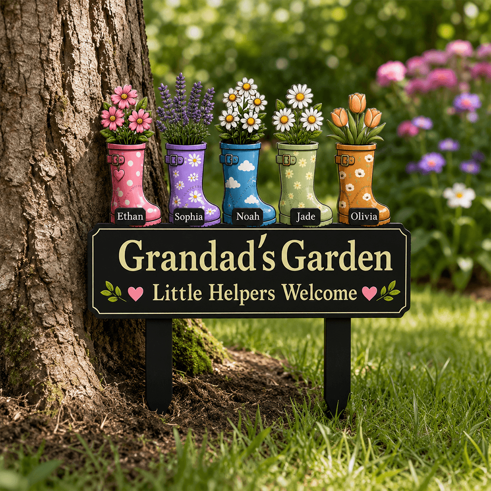 Personalized Garden Metal Stake Custom Name for Grandpa