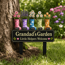 Load image into Gallery viewer, Personalized Garden Metal Stake Custom Name for Grandpa
