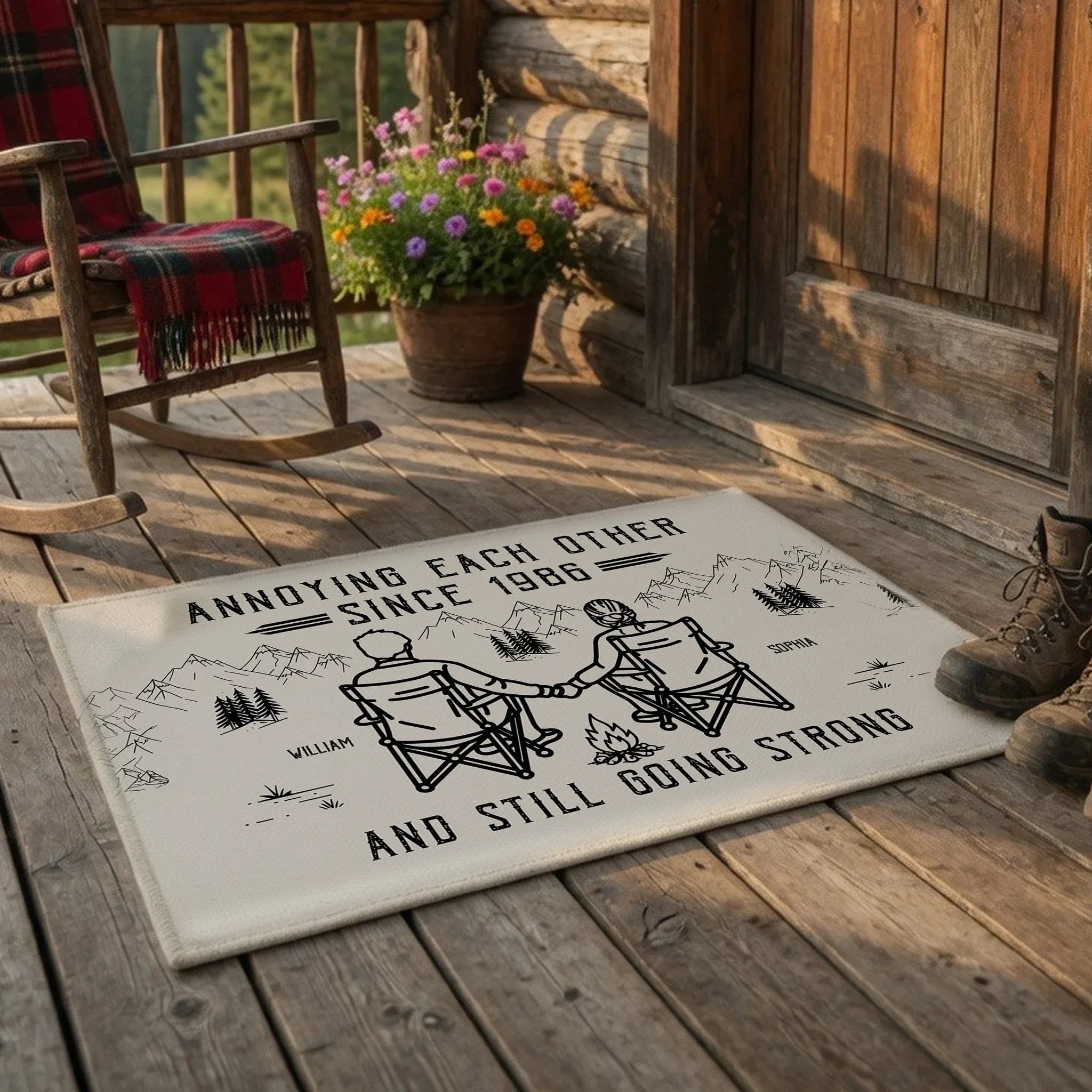 Personalized Doormat Couple Campfire Gift for Anniversary