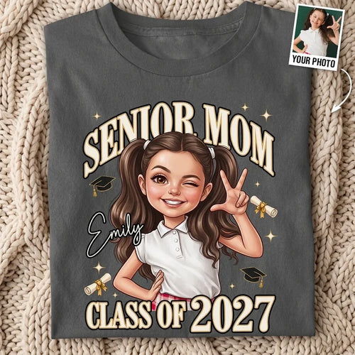 Personalized Classic Tee with Graduation Icons Gift for Mom