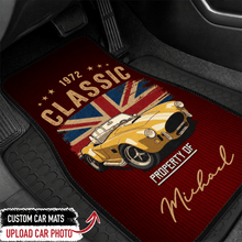 Load image into Gallery viewer, Personalized Classic Car Floor Mats Custom Name &amp; Year Gift for Dad
