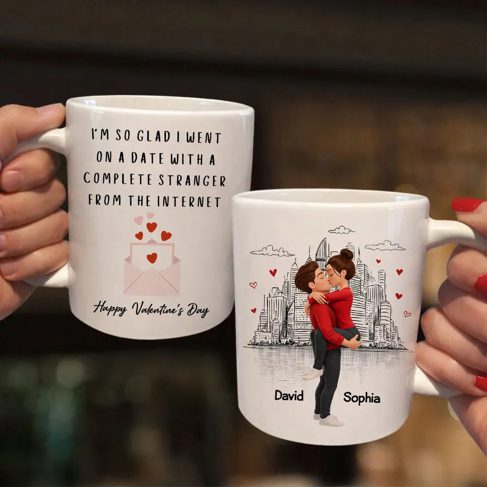 Personalized Couple Mug Set for Valentine's Day - Romantic Gift with Custom Names Cup MagicInPrints