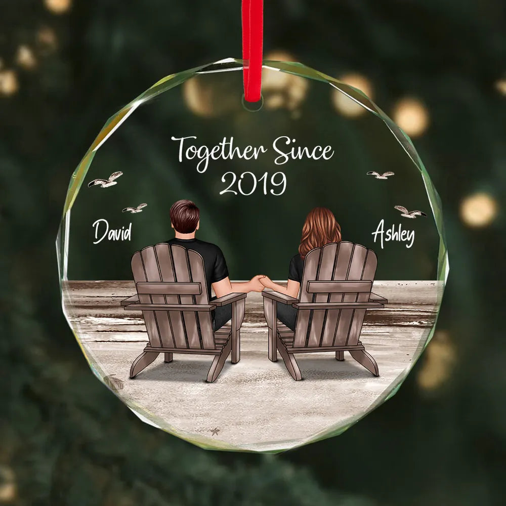 Personalized Glass Ornament for Couples - Together Since 2019 Ornament MagicInPrints