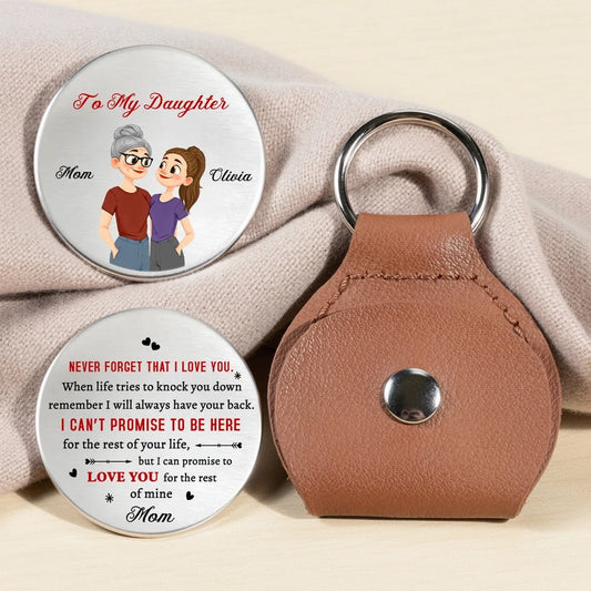 Personalized Keychain for Daughter - Heartfelt Message from Mom Keychain MagicInPrints