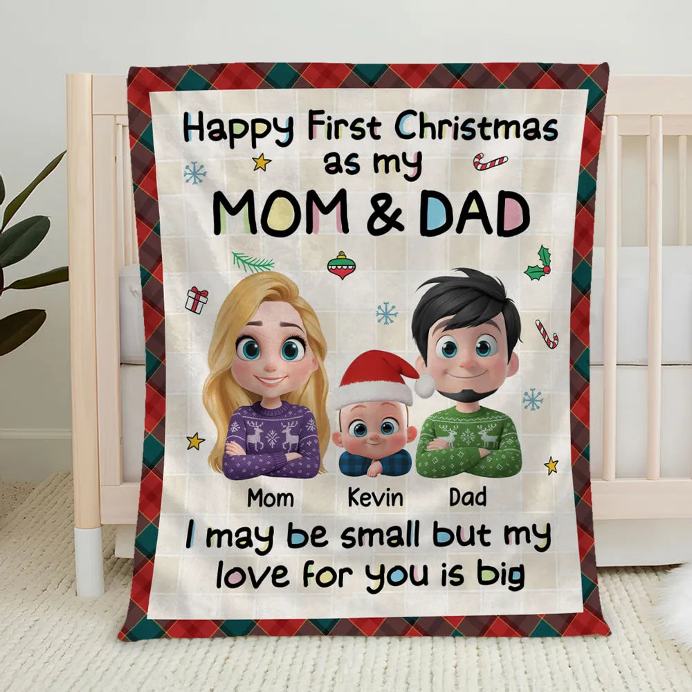 Personalized Christmas Blanket for New Parents - First Christmas Gift Blanket MagicInPrints